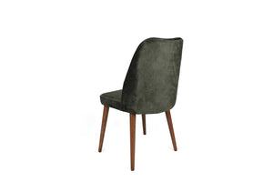 Velvet Chairs Khaki Walnut (set of 2) - Karrari