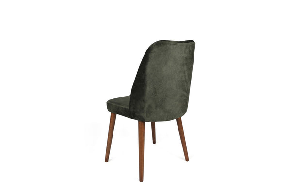 Velvet Chairs Khaki Walnut (set of 2) - Karrari