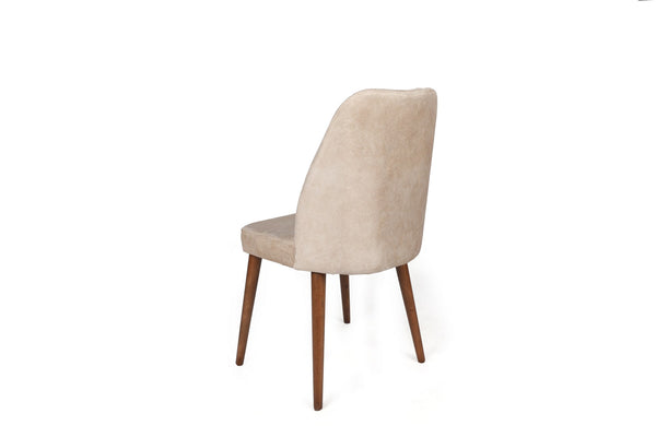 Velvet Chairs Cream Walnut (set of 2) - Karrari