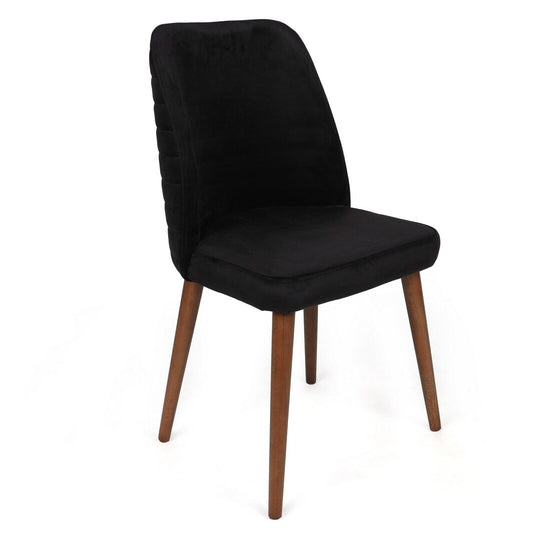 Elegant Chairs, Set of 2, Black and Walnut