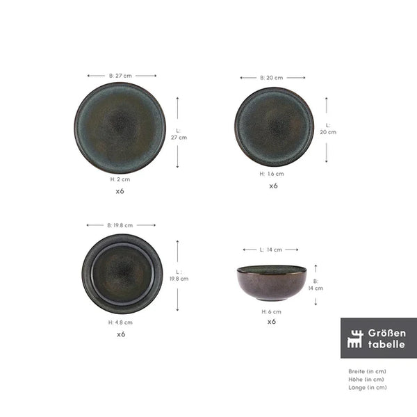 Karaca Fein 24-Piece Reactive Dinner Set - Karrari