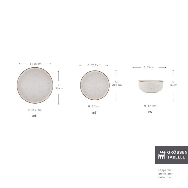 Karaca Chicago Dot 18-Piece Ceramic Dinner Set - Karrari