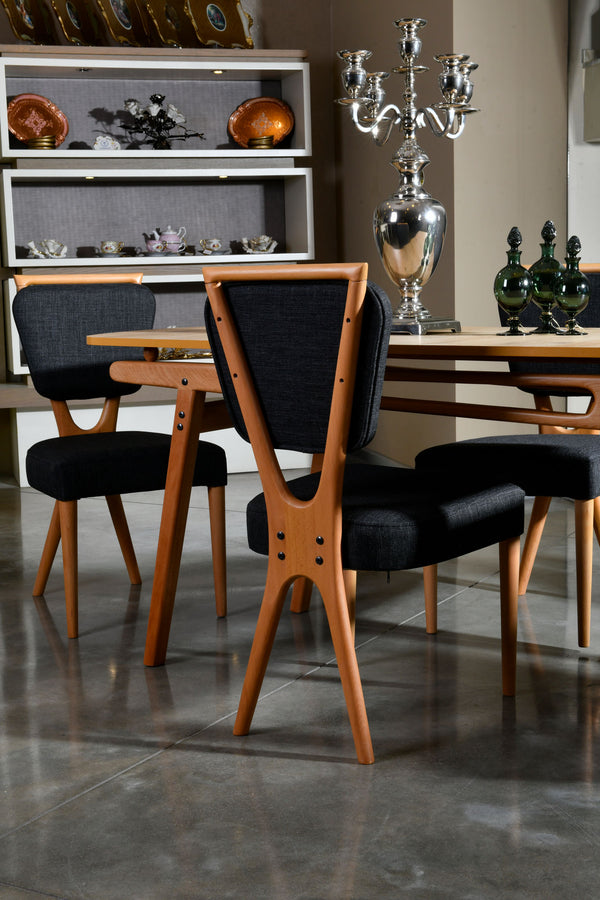 Scandinavian Oak & Dark Grey Chairs (set of 2) - Karrari