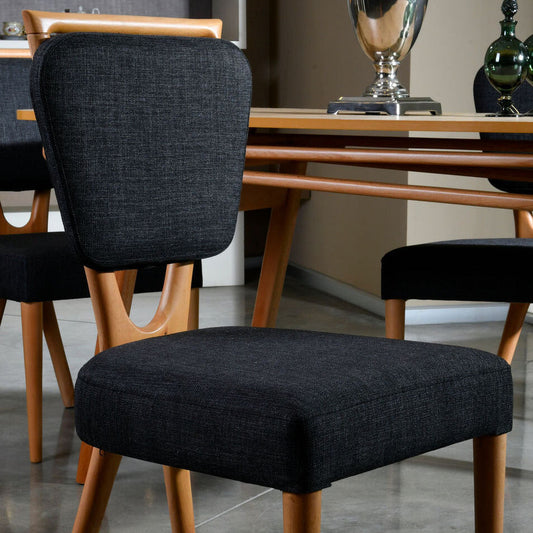 Scandinavian Chair, Set of 2,  Oak and Dark Grey