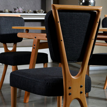 Scandinavian Chair, Set of 2,  Oak and Dark Grey