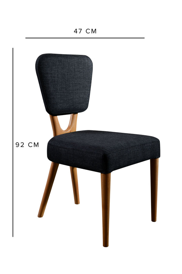 Scandinavian Oak & Dark Grey Chairs (set of 2) - Karrari