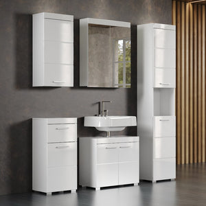 Amanda Tall Bathroom Cabinet – Gloss White - Karrari