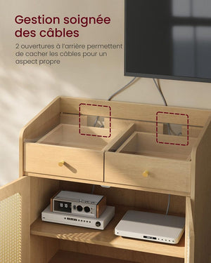 Boho Sideboard with Rattan Doors & Drawers
