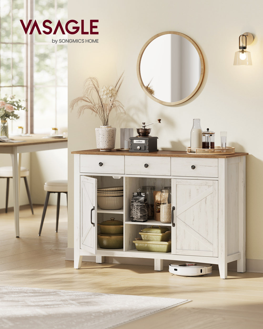 Vintage Kitchen Cabinet with Wine Rack