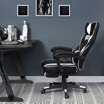 Gaming Chair, Gaming Chair, Adjustable Office Chair, with Telescopic Footrest, Ergonomic, Tilt Mechanism