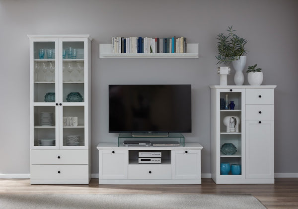 Brandson Glass Display Cabinet – Drawers & Glass Doors - Karrari