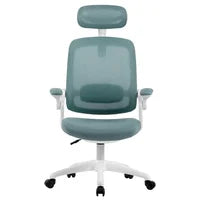 Blue Mesh Office Chair with Headrest & Adjustable Armrests - Karrari