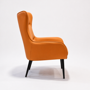 Modern Orange Wingback Accent Armchair Upholstered Lounge Chair - Karrari