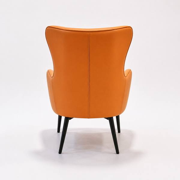 Modern Orange Wingback Accent Armchair Upholstered Lounge Chair - Karrari