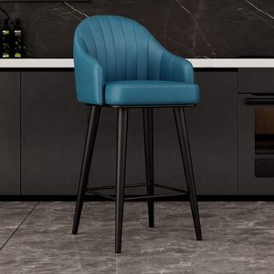 Upholstered Bar Stool – Teal Faux Leather (Set of 2) - Karrari