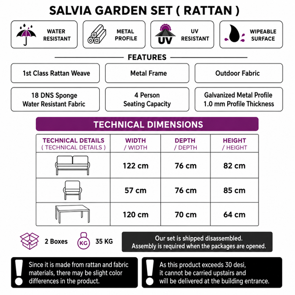 SALVIA Garden Balcony Seating Set