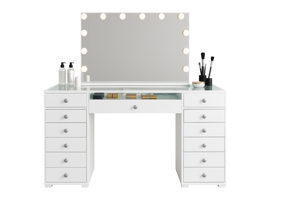 Vanity Table - LED Mirror, Bluetooth Speakers & Storage Drawers - Karrari