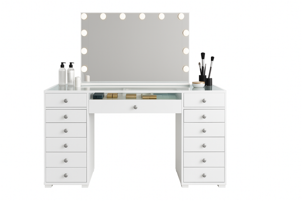 Vanity Table - LED Mirror, Bluetooth Speakers & Storage Drawers - Karrari