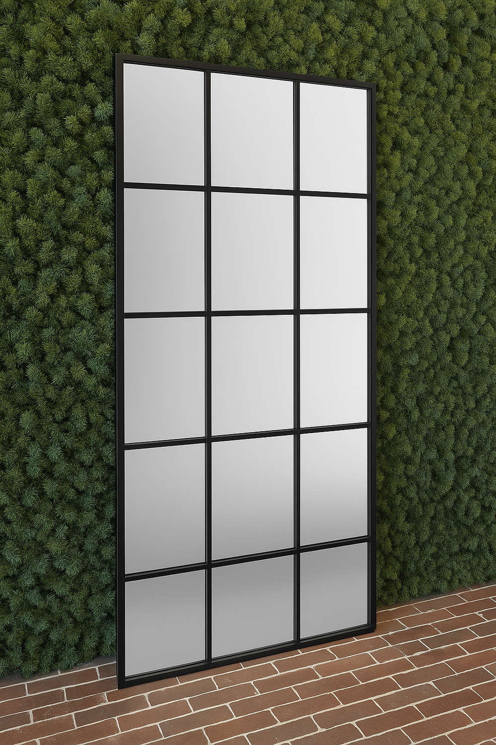 Tall Grid Mirror - Black Metal Frame - Karrari