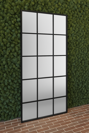 Tall Grid Mirror - Black Metal Frame - Karrari