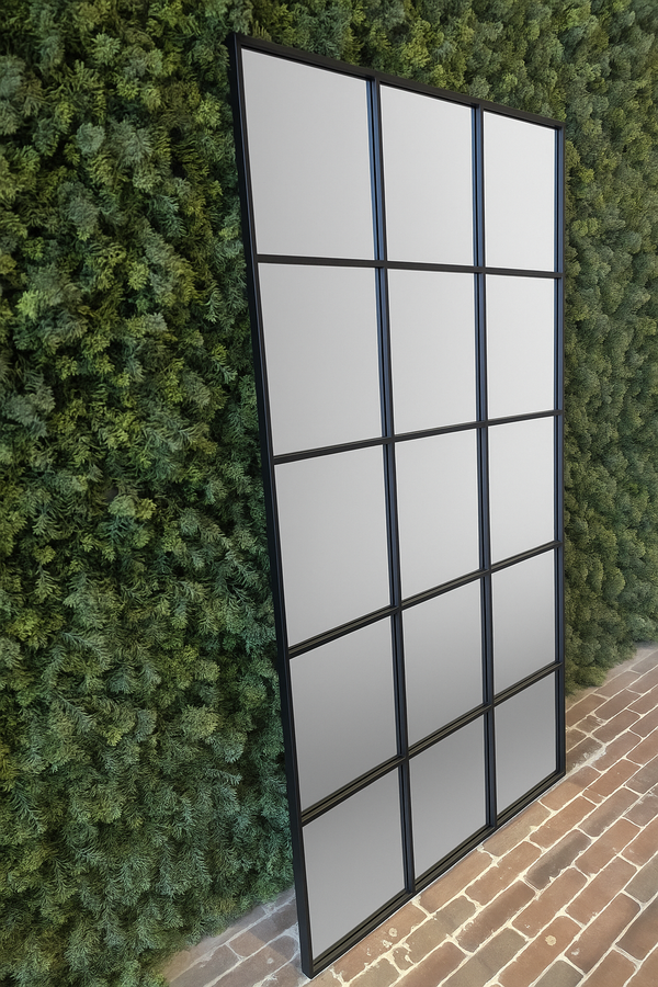 Tall Grid Mirror - Black Metal Frame - Karrari