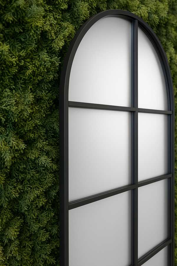 Arched Grid Mirror - Black Metal Frame - Karrari