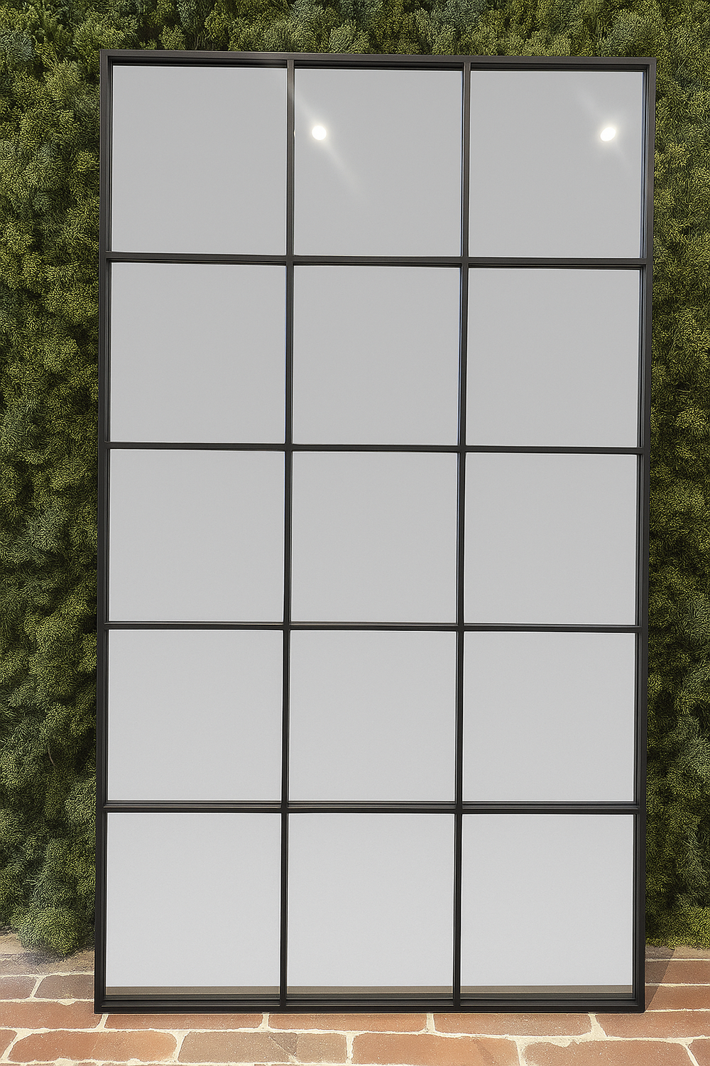 Large Black Metal Grid Mirror - Karrari