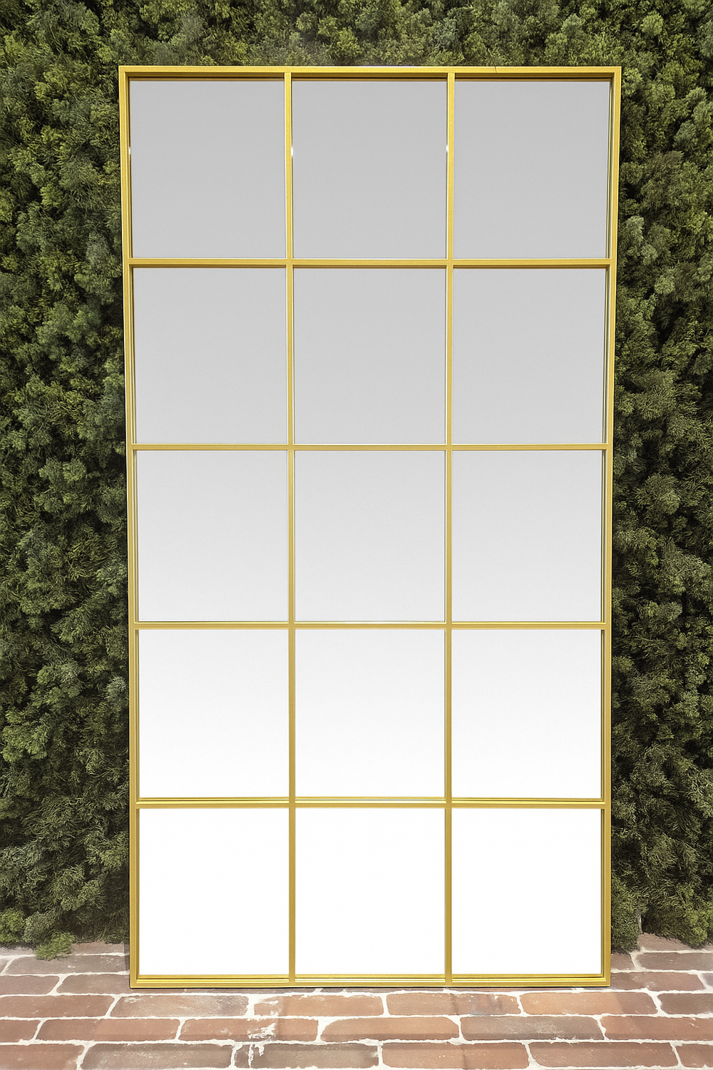 Gold Grid Mirror - Metal Frame - Karrari