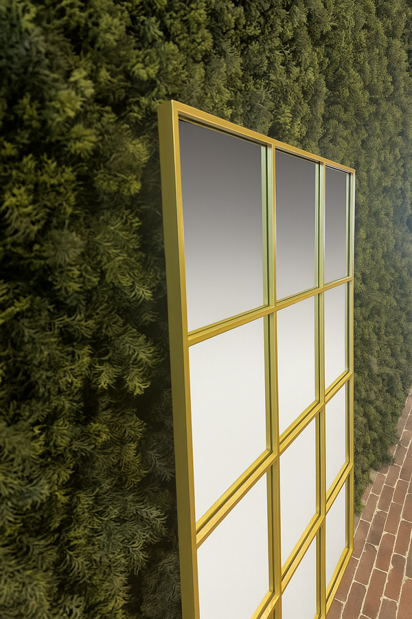 Gold Grid Mirror - Metal Frame - Karrari