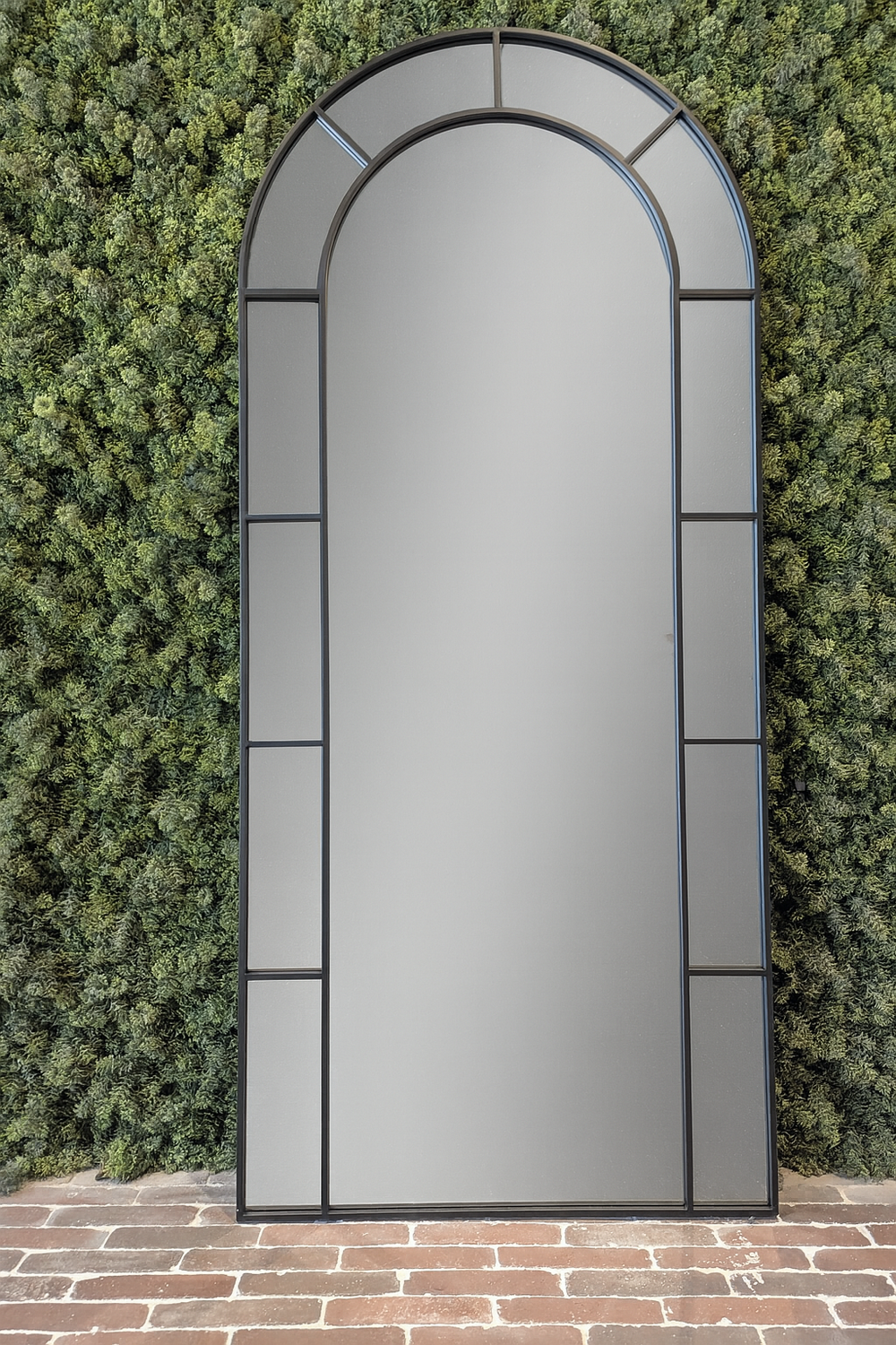 Tall Arch Black Metal Frame Mirror - Karrari