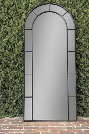 Tall Arch Black Metal Frame Mirror - Karrari