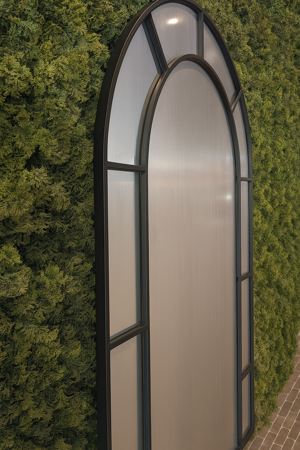 Tall Arch Black Metal Frame Mirror - Karrari