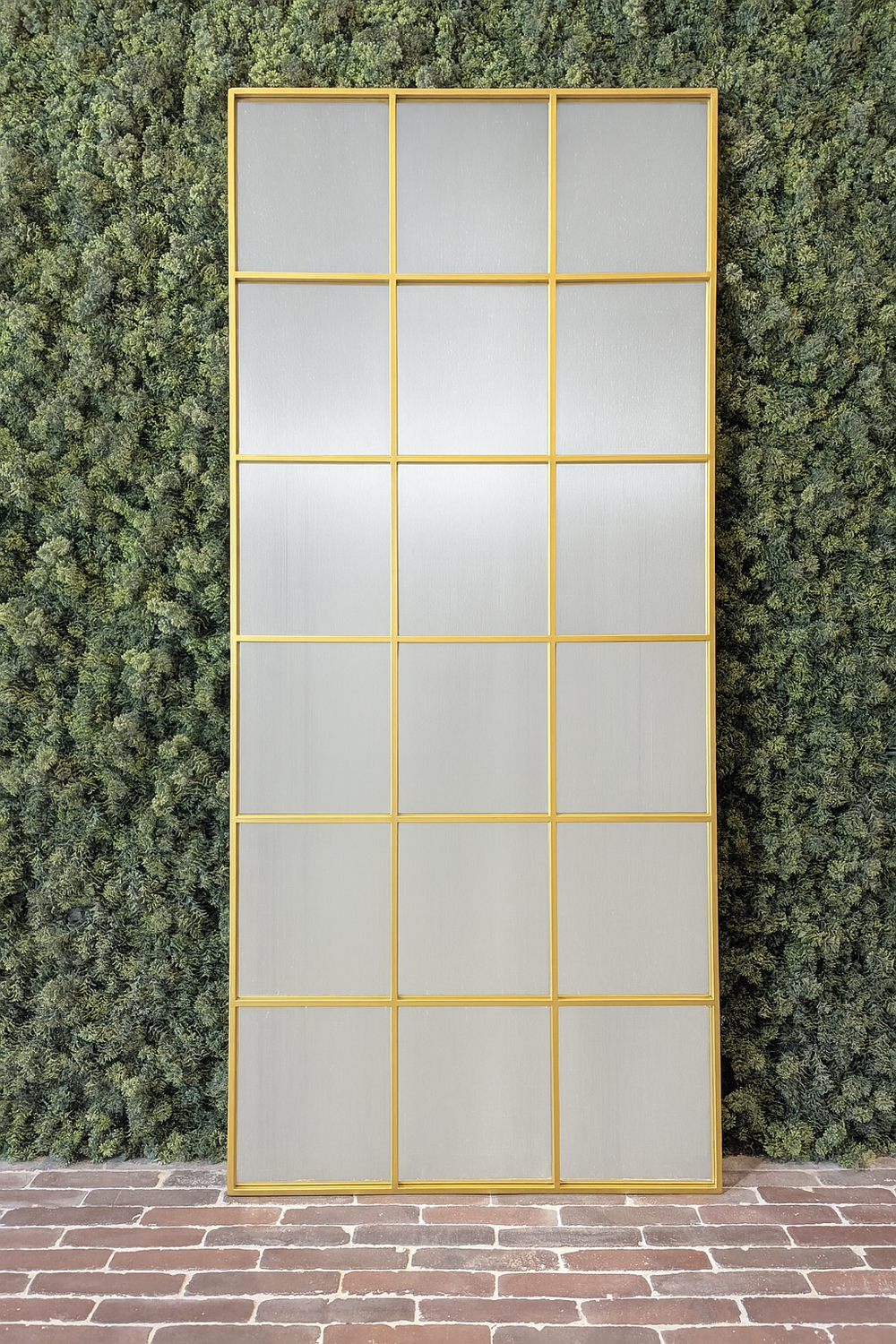 Gold Metal Grid Panel Mirror - Karrari
