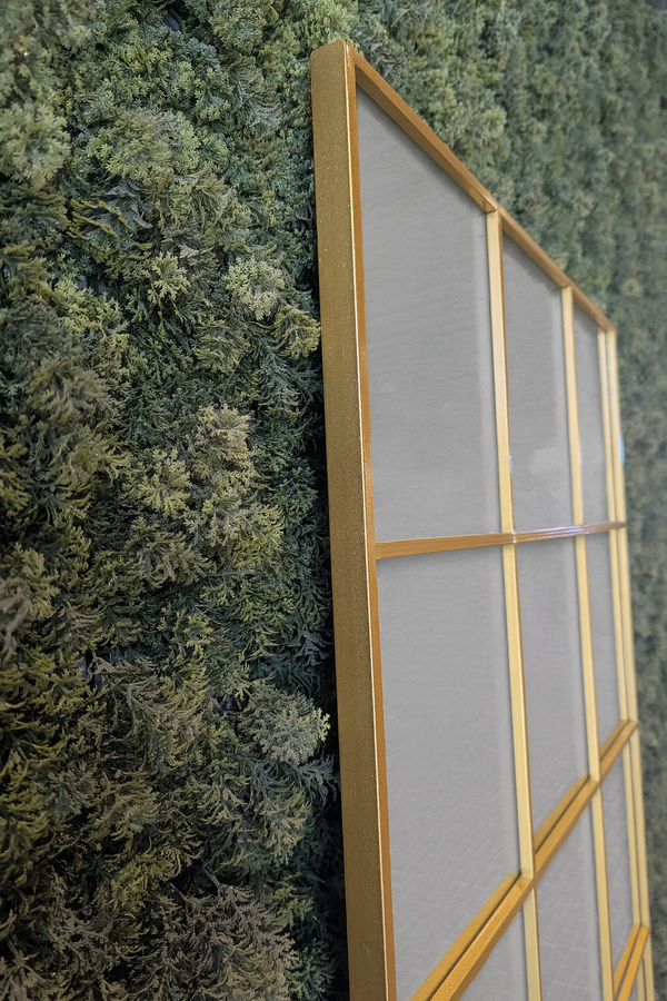 Gold Metal Grid Panel Mirror - Karrari