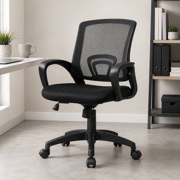 Ergonomic Mesh Office Chair – Swivel Desk Chair with Armrests & Nylon Base - Karrari