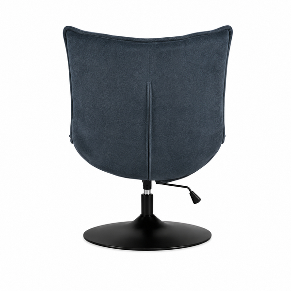 Dark Blue Swivel Lounge Chair with Adjustable Recline - Karrari