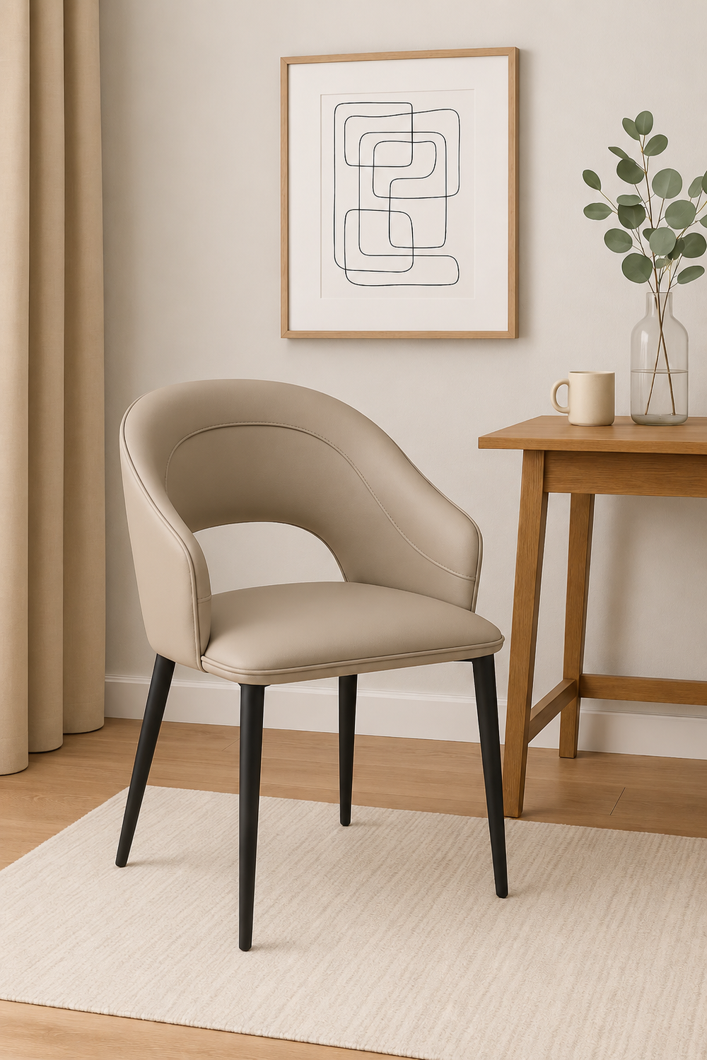 Cream Curved-Back Dining Chairs (Set of 2) - Karrari
