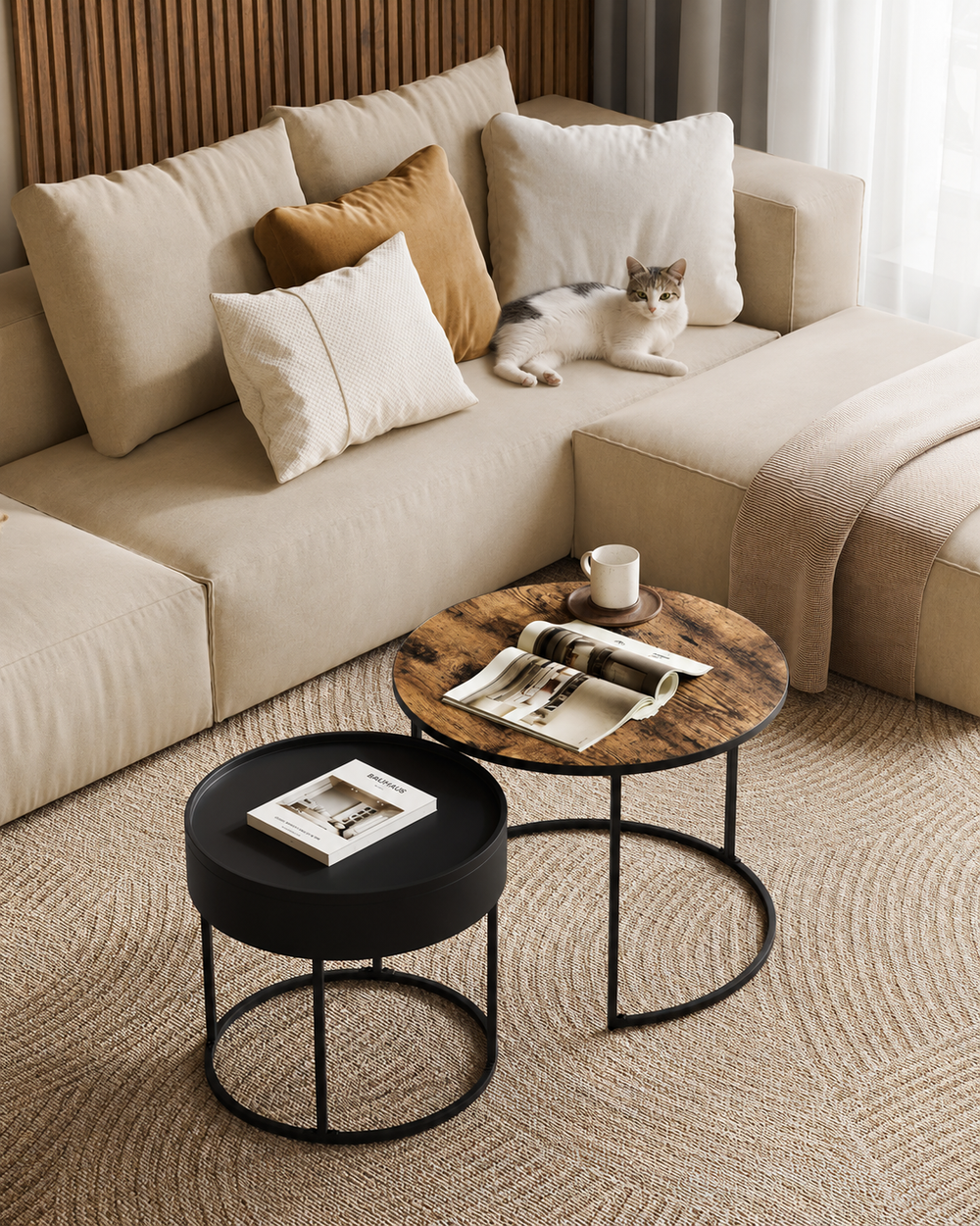 Nesting Coffee Tables with Storage - Karrari