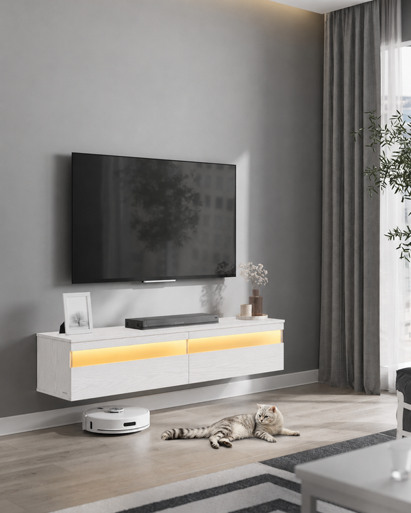 Modern Hanging TV Unit – Wall-Mounted with LED - Karrari