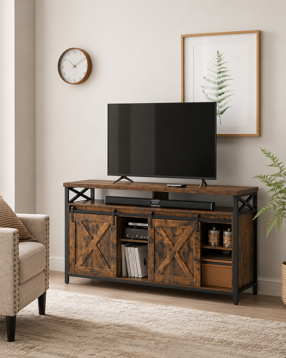 Farmhouse TV Stand Cabinet - Karrari