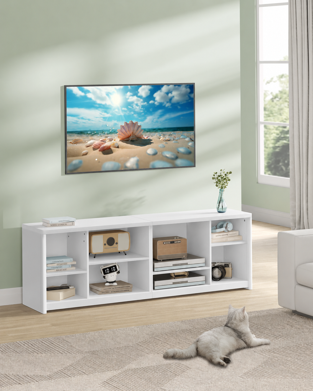 Modern TV Unit with Open Compartments - Karrari