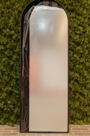 Tall Arched Full-Length Black Metal Wall Mirror - Karrari