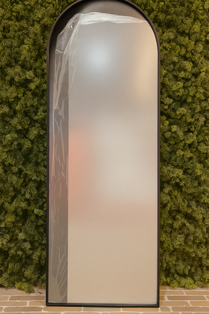 Tall Arched Full-Length Black Metal Wall Mirror - Karrari