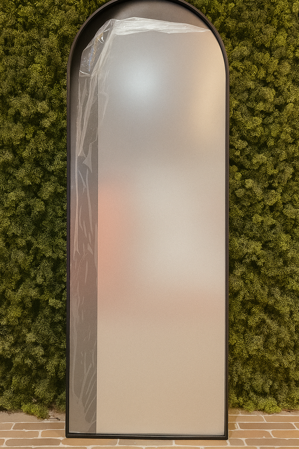 Tall Arched Full-Length Black Metal Wall Mirror - Karrari