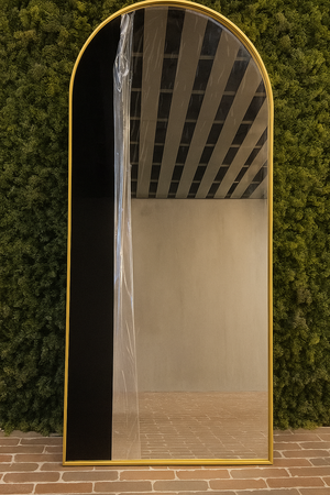 Tall Arched Full-Length Black Metal Frame Mirror - Karrari