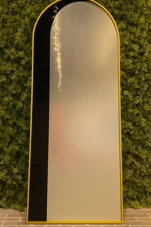 Tall Arched Full-Length Black Metal Frame Mirror - Karrari