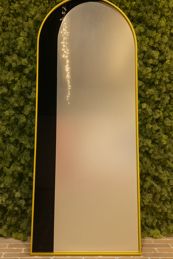 Tall Arched Full-Length Black Metal Frame Mirror - Karrari