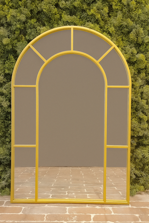 Window Wall Mirror -Gold Metal Frame