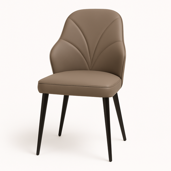 Modern Taupe Faux Leather Dining Chairs (Set of 2)
