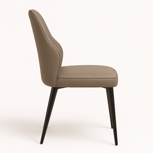 Modern Taupe Faux Leather Dining Chairs (Set of 2)